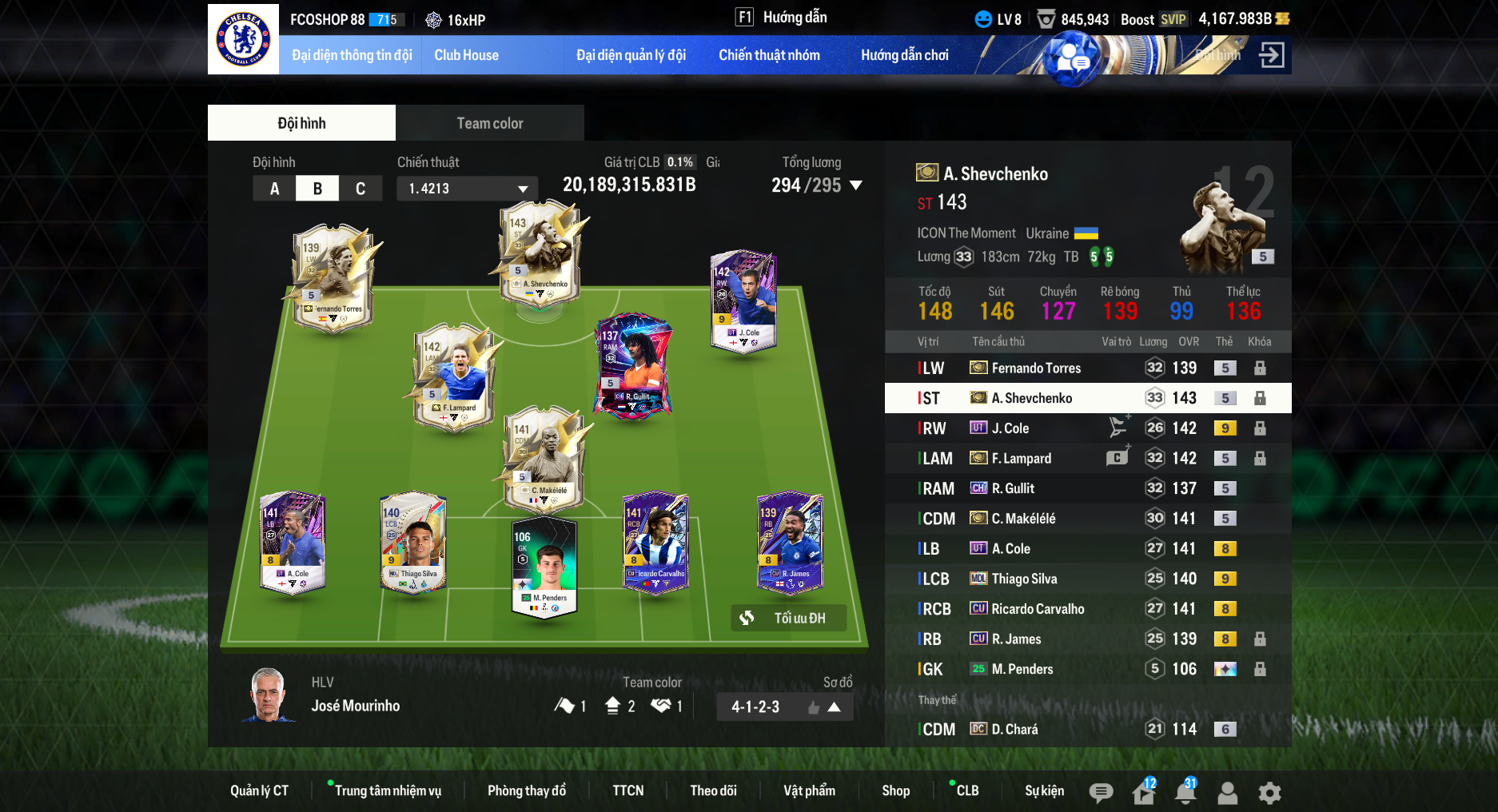 TEAM CHELSEA 20tr tỷ Full đào tạo