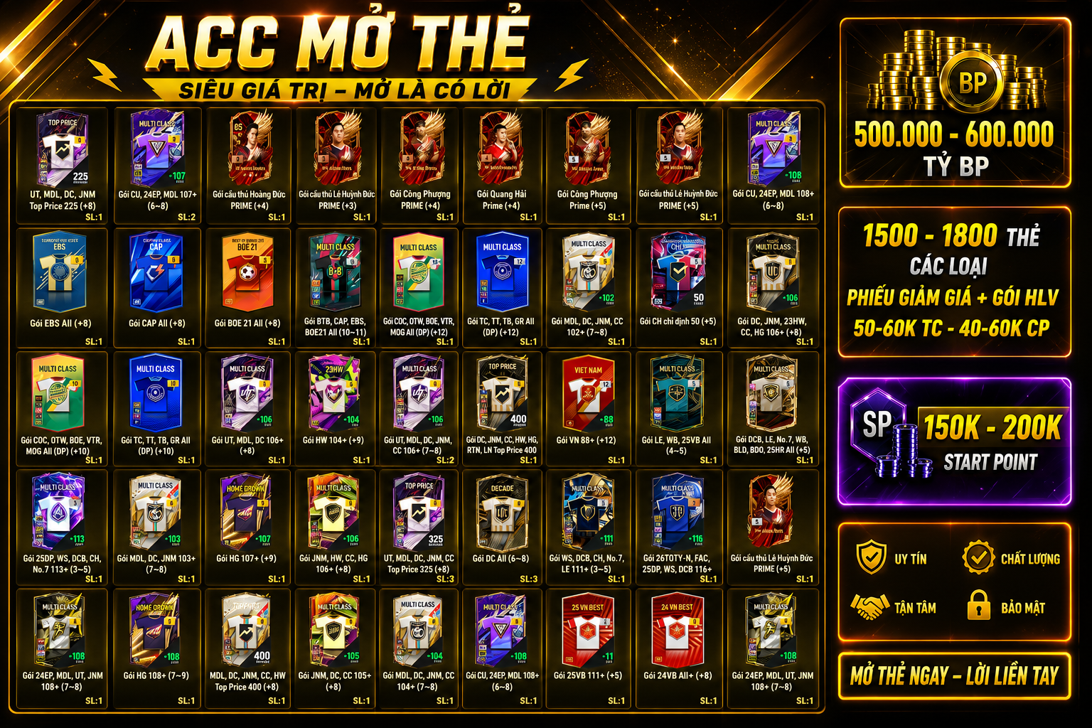 COMBO nhiều thẻ VIP 399